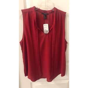Forever 21 red top. NWT. Chiffon material.  Large.